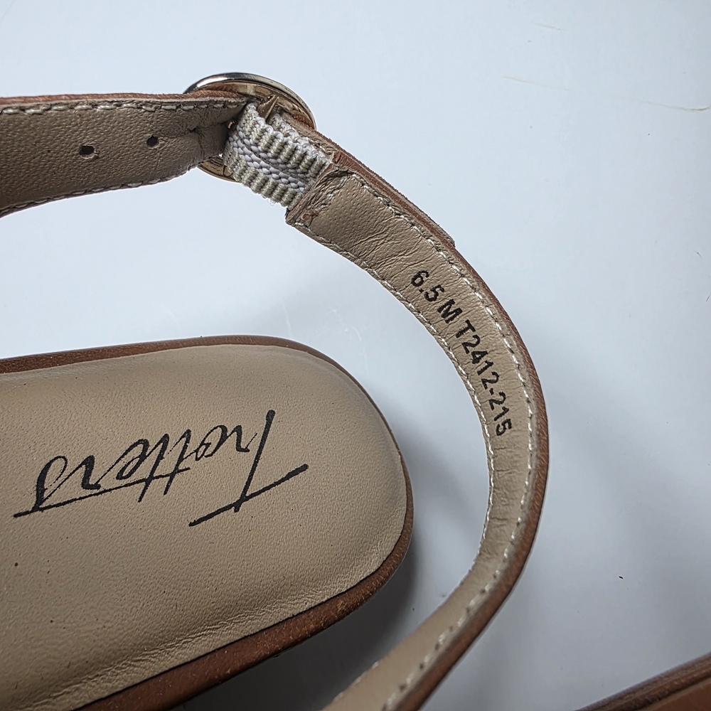 Trotters Nila Leather Slingback Heels – Size 6.5 Medium Luggage Color - Picture 6 of 11